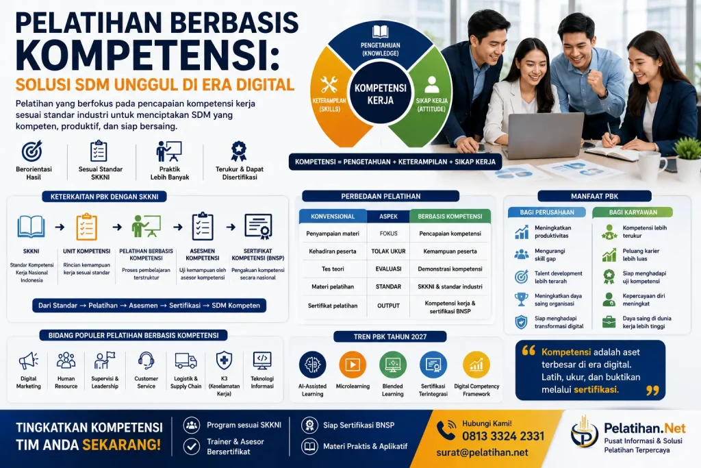 pelatihan berbasis kompetensi, kompetensi kerja, skkni, competency based training, pbk, standar kompetensi kerja nasional indonesia, sertifikasi kompetensi, sertifikasi bnsp, pengembangan sdm, kompetensi profesional